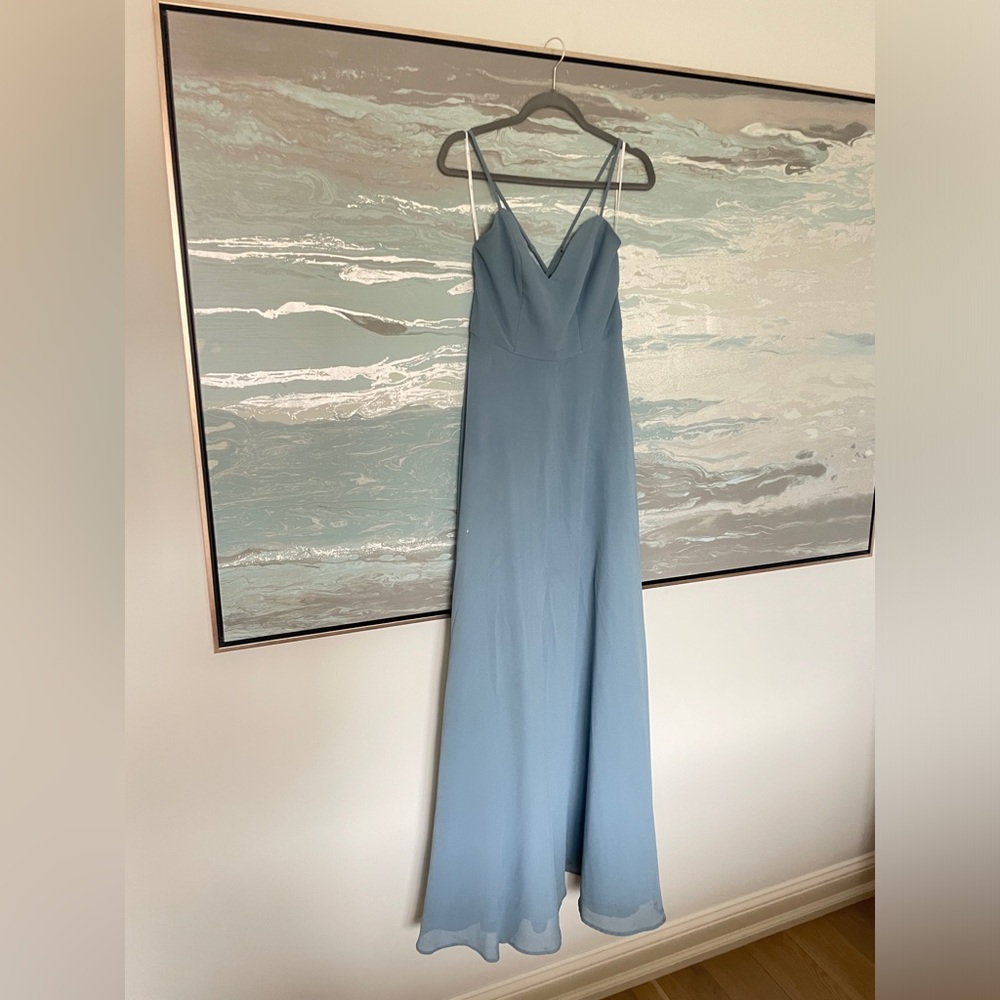 Lulu’s Capture My Heart Slate Blue Sleeveless Maxi Dress
